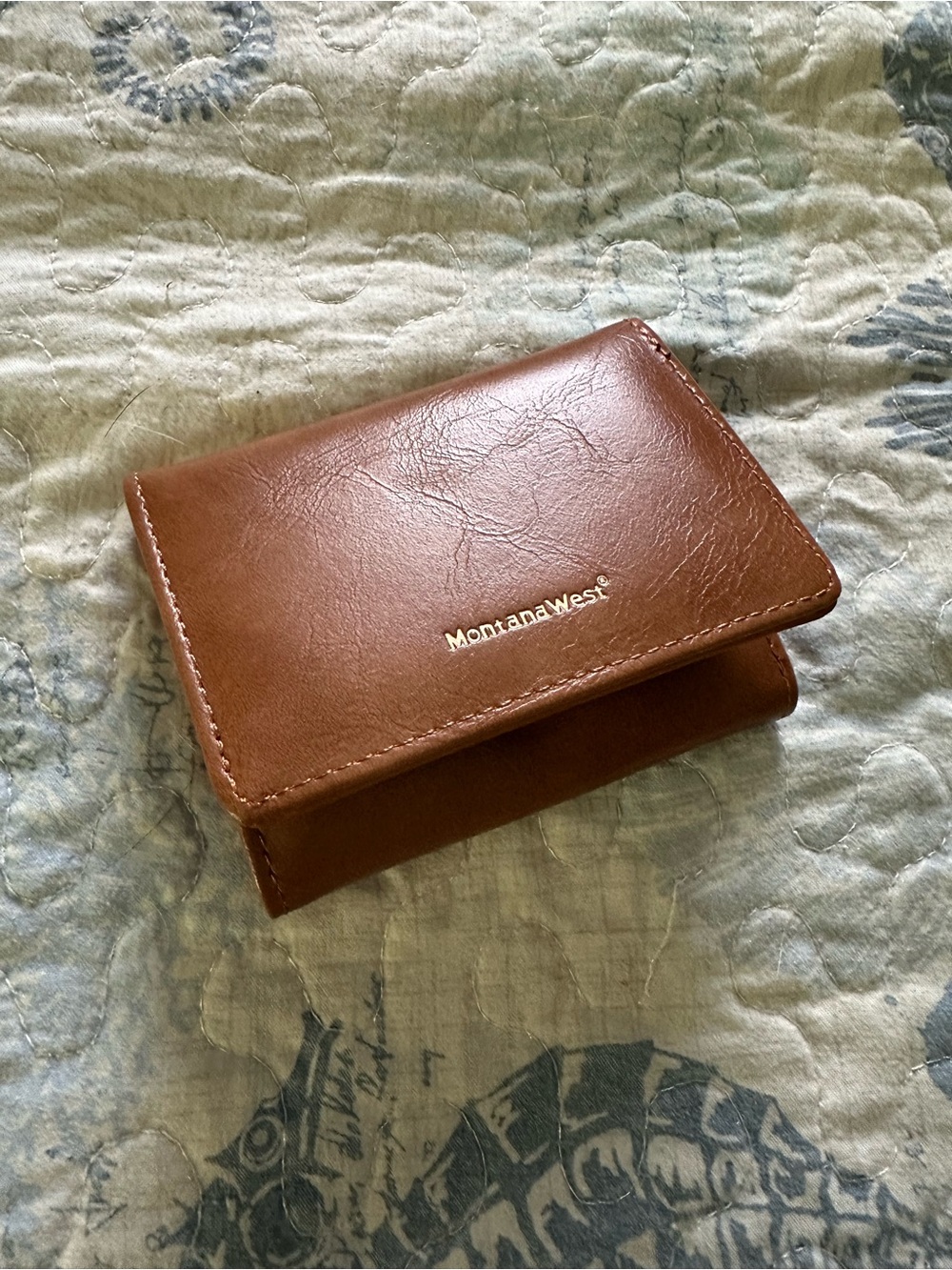 Montana West Cognac Brown Leather Card & Key Holder